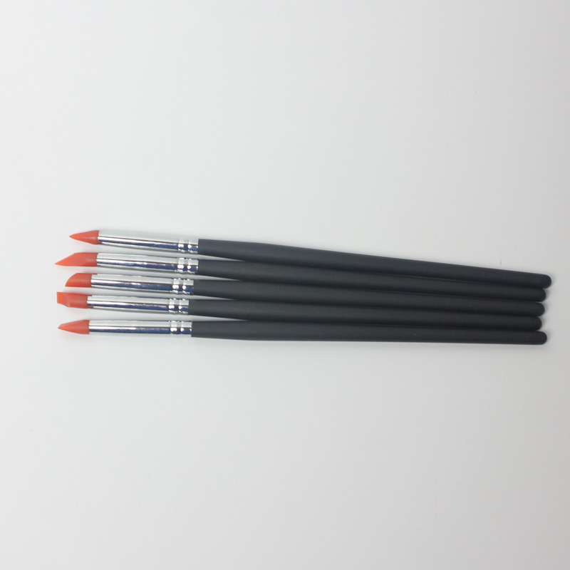 Hot Nail Brushes for manicure Silicone UV Gel 5pcs/Set Nail Art Brush Painting Carving Moulding Pen