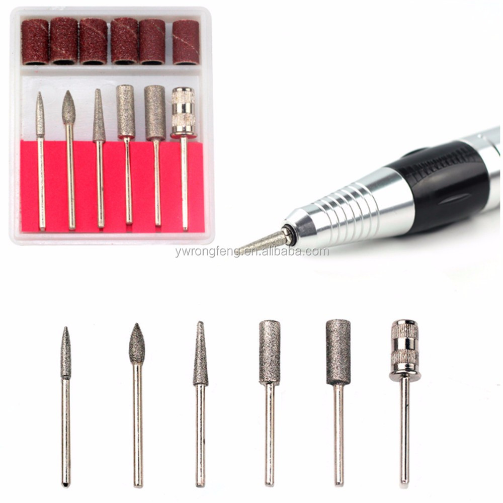 Faceshowes Electric Manicure pedicure machine Nail Art File Drill Pen 6 Bits portable nail drill