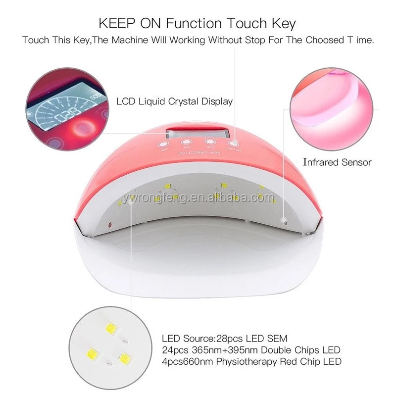 Faceshowes 50watt Powerful gel uv led polish nail lamp with infrared beads FD-142